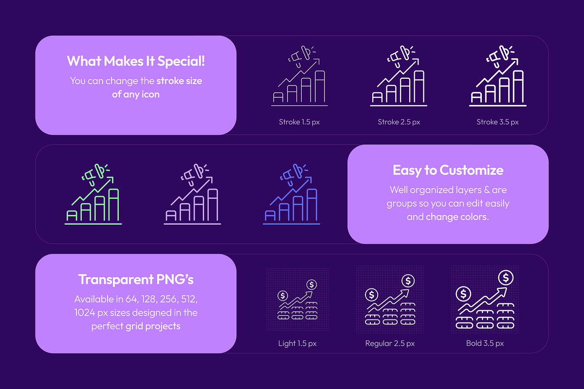 Marketing and Advertising Icons, an Outline Icon by Prosymbols (Photo 2 of 7)