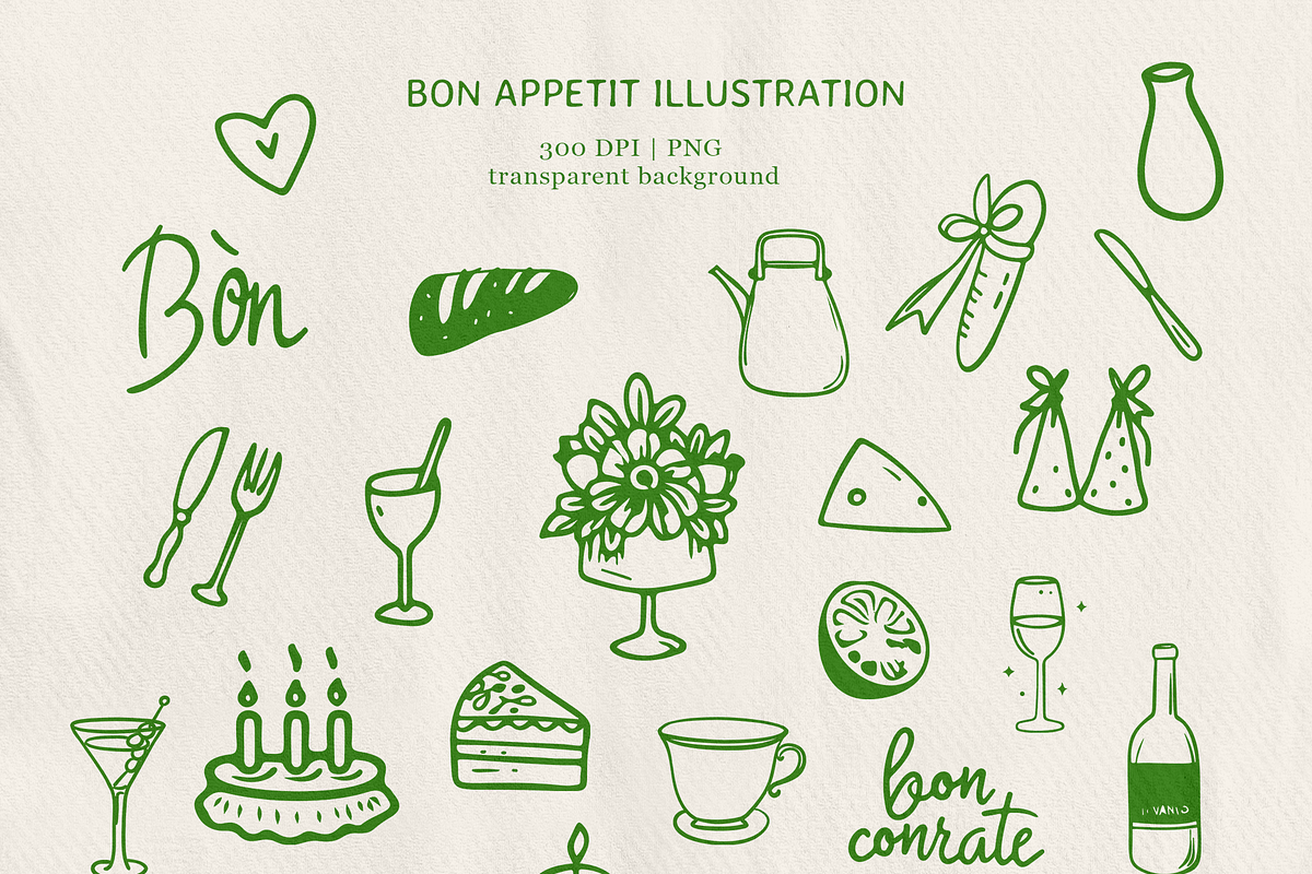 Bonjour, Madame! – Doodles & Posters, an Object Graphic by Kristina&Co (Photo 8 of 13)