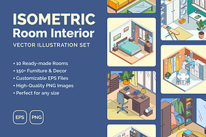 Room Interior 3d Isometric View, an Object Graphic by 35lab