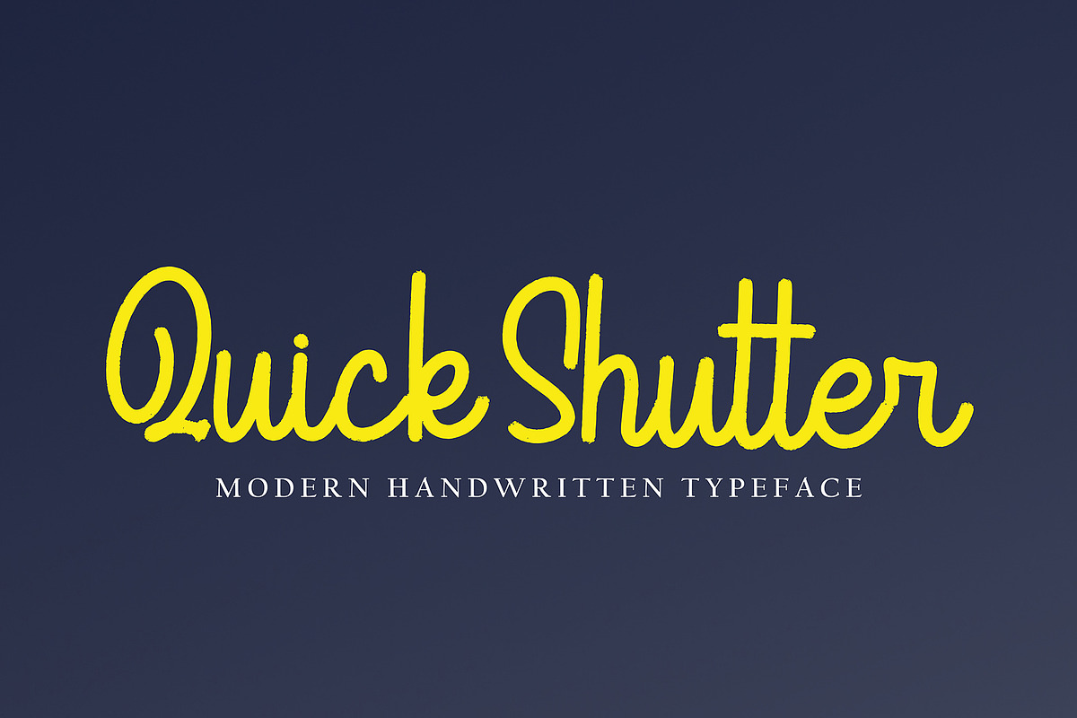 Quick Shutter, a Handwritten Font by pineungtype (Photo 1 of 6)