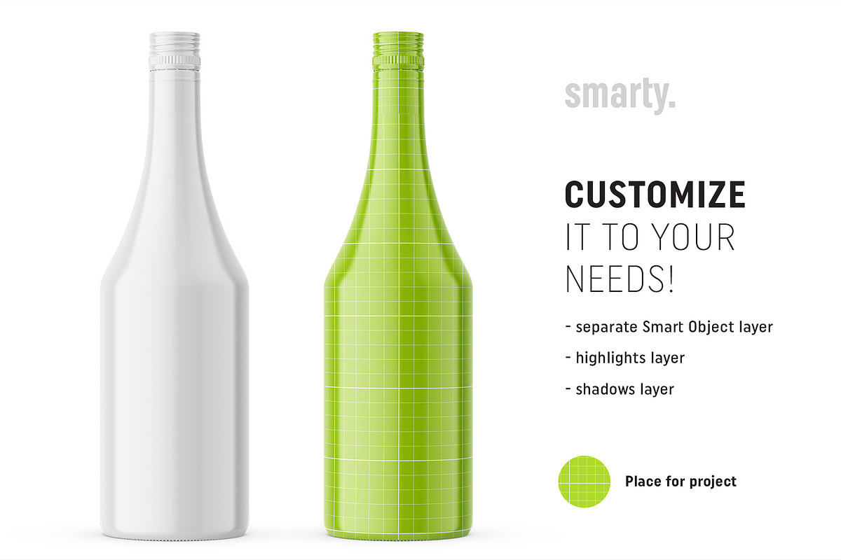 Glossy liqour bottle mockup, a Product Mockup by Smarty Mockups (Photo 2 of 5)