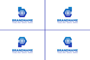 Letter B D P Q Globe Technology Logo, a Branding & Logo Template by Pray Art Design Studio