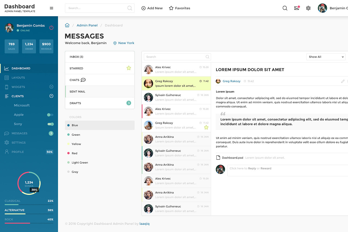 Dashboard Admin Panel PSD Template, an UI Kit Template by laaqiq (Photo 7 of 14)
