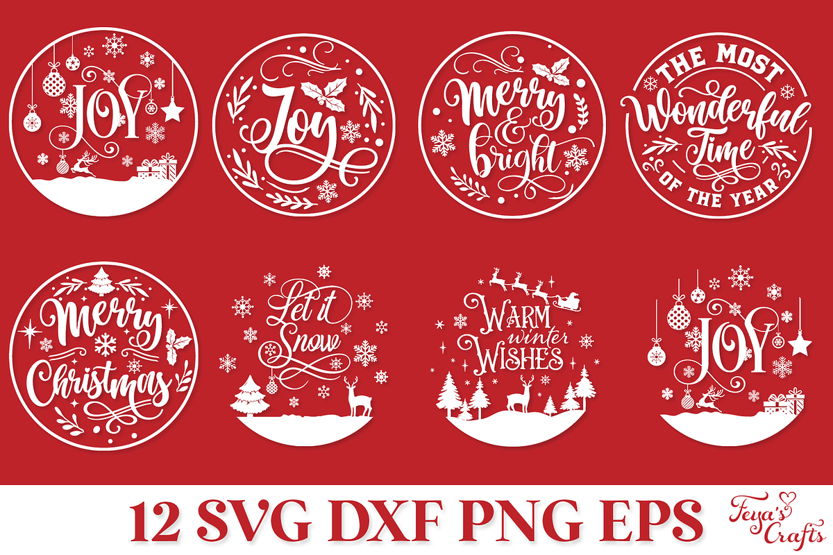 Round Christmas Ornaments Quotes, an Illustration by Anastasia Feya (Photo 6 of 8)