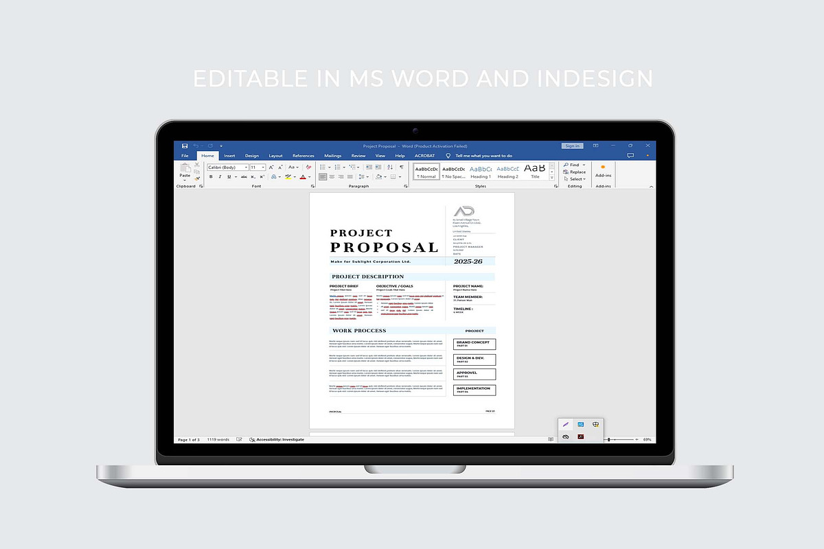 Project Proposal | Word & Indesign, a Stationery Template by design_hut (Photo 7 of 7)