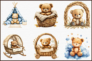 Nursery Teddy Bear Clipart,Boho Clip, an Illustration by Sublimation Artist (Thumbnail 3 of 6)
