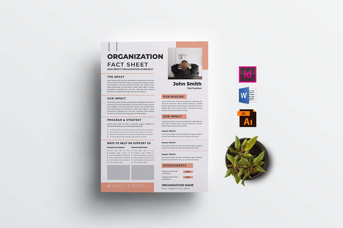 Nonprofit Organization Fact Sheet, a Flyer Template by design_hut (Photo 1 of 3)