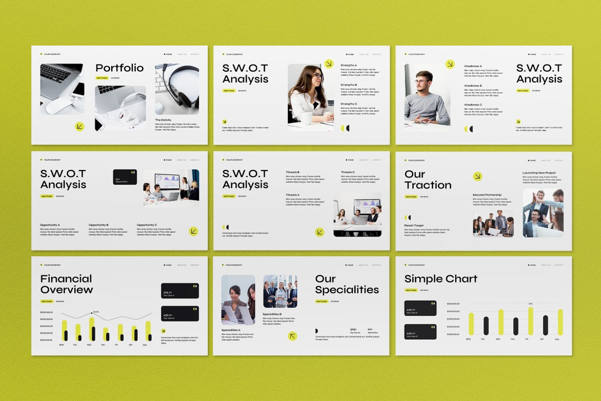 White Yellow Business Strategy PPT, a Presentation Template by graphicook (Photo 3 of 5)