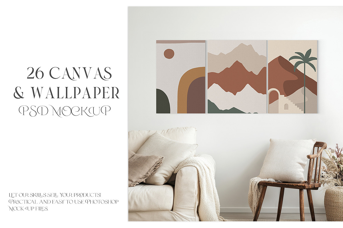 26 Sizes Canvas Print & Wall Mockup, a Product Mockup by mock-ups (Photo 1 of 13)