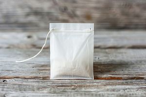 Teabag on wooden table, a Food & Drink Photo by AlyaAnd