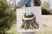 Watercolor Spring Stump Clipart PNG, an Illustration by Canvas Craft (Thumbnail 7 of 7)