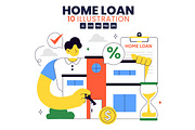10 Home Loan Illustration, a Person Illustration by denayunebgt (Thumbnail 1 of 4)
