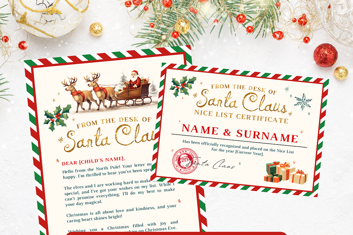 Letter from Santa | Nice list |Canva, a Stationery Template by mkStudioLab (Photo 2 of 7)