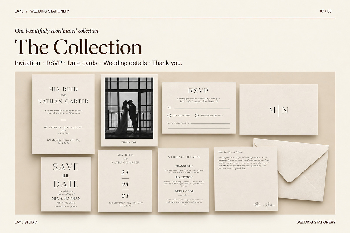Elegant Wedding Invitation Set,Canva, an Invitation Template by Layl Atelier (Photo 6 of 7)