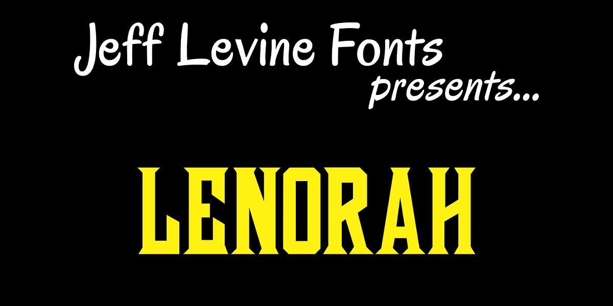 Lenorah JNL, a Serif Font by Jeff Levine Fonts