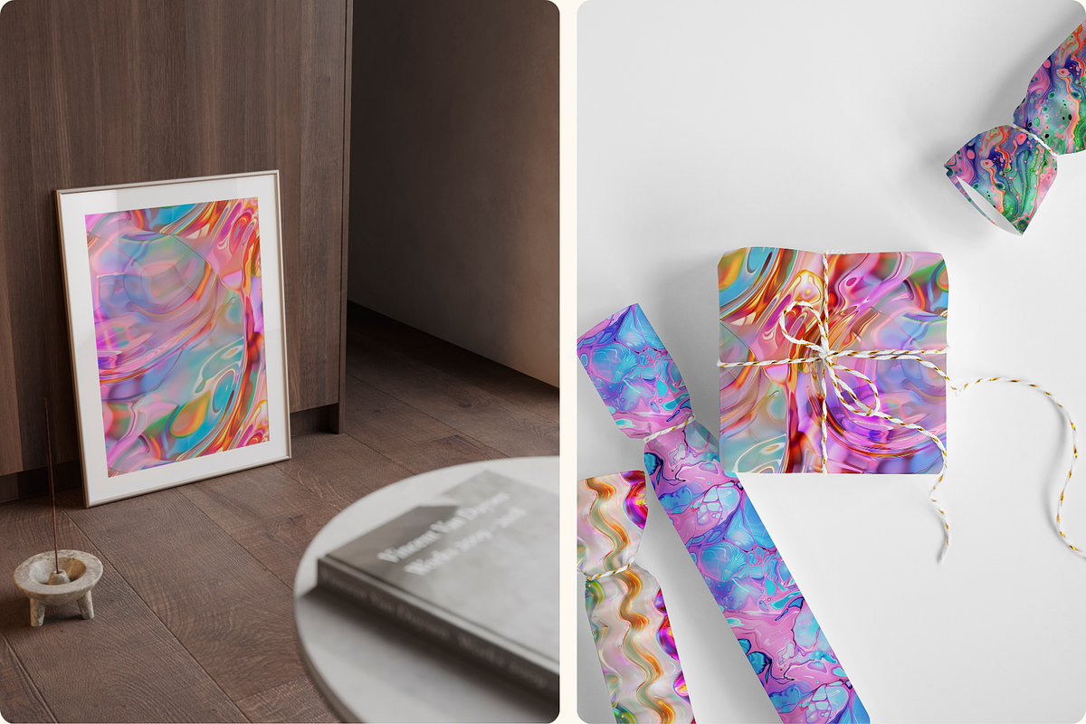 Liquid Ink Holographic Patterns, a Pattern Graphic by Ninterints (Photo 9 of 10)