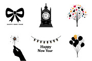 Hand Drawn Happy New Year Clipart, an Illustration by DreamArtGraphic (Thumbnail 2 of 4)