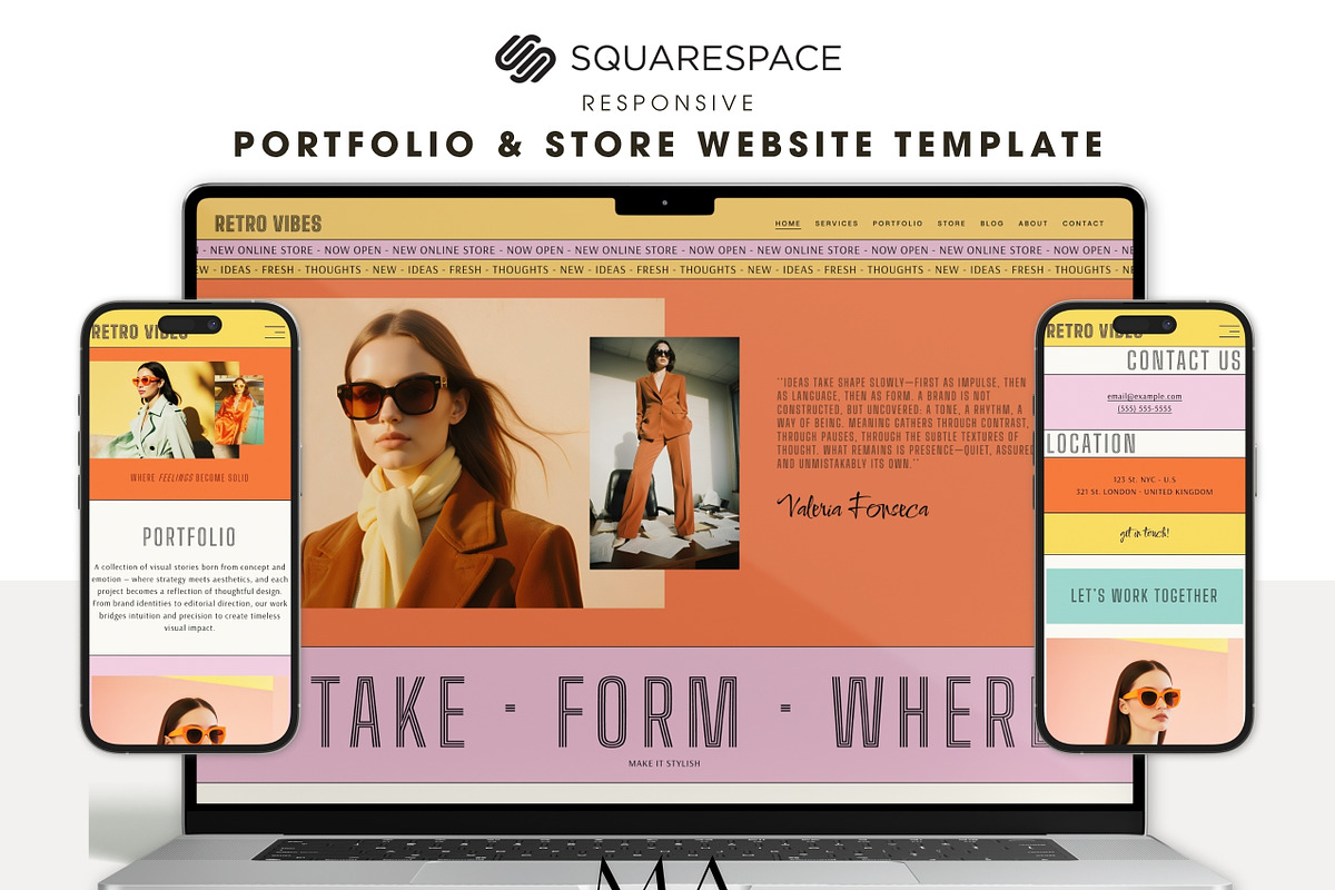 Retro Squarespace Website Template, a Squarespace Template by Mockup Art Atelier (Photo 12 of 16)