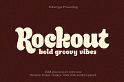 Rockout - Modern Groovy Font, a Font by Subectype Studio (Thumbnail 1 of 10)