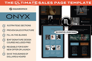 Onyx Squarespace Sales Template