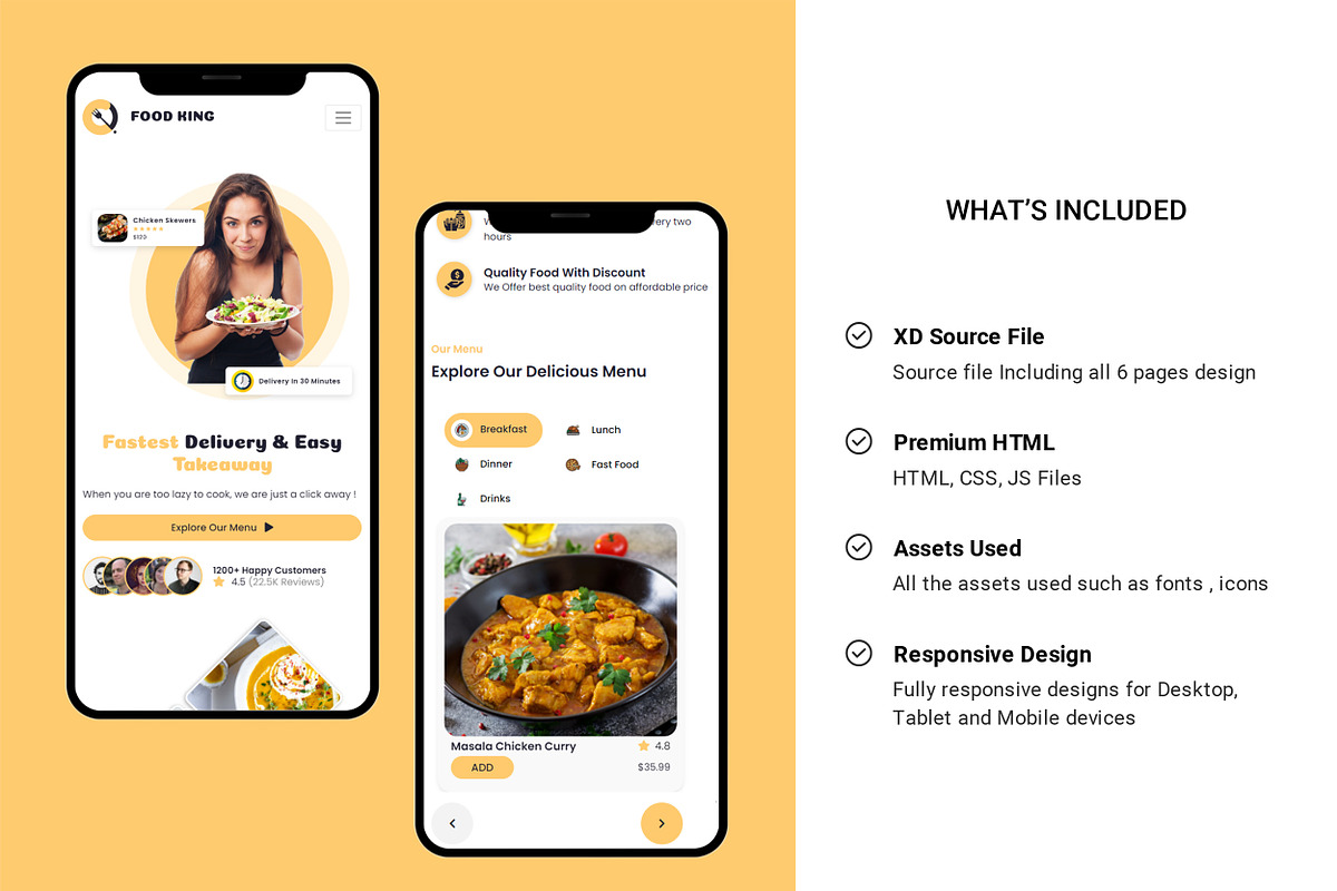Restaurant website template HTML, a HTML Template by App Innovation (Photo 3 of 6)