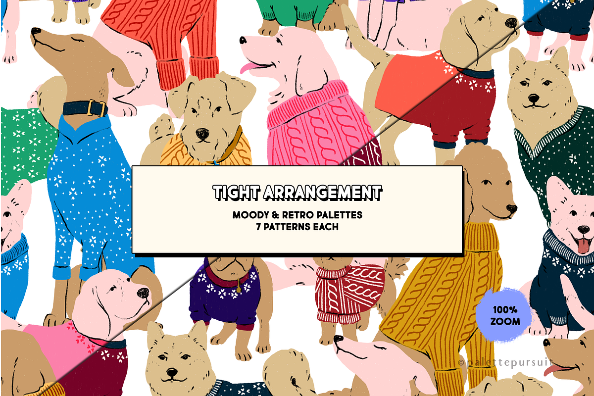 Dogs in Sweaters Seamless Patterns, a Pattern Graphic by Palette Pursuit (Photo 3 of 14)