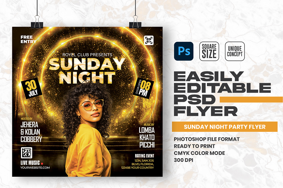 Sunday Night Party Flyer Design, a Flyer Template by Shajib Shikder (Photo 1 of 2)