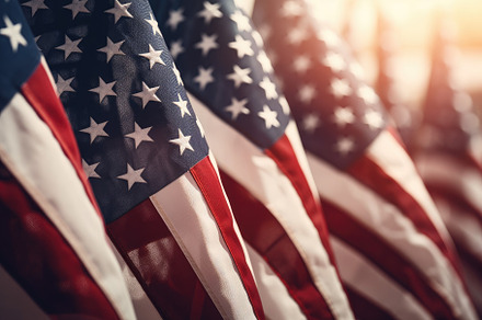 Closeup of American flag on blurred, a Photo by Iftikhar Alam
