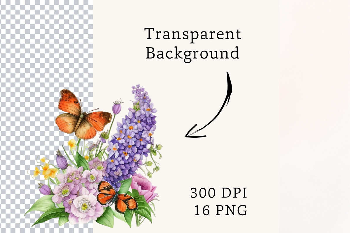 Flowers Butterfly PNG Sublimation, an Animal Illustration by TimCanvaTemplate (Photo 2 of 5)