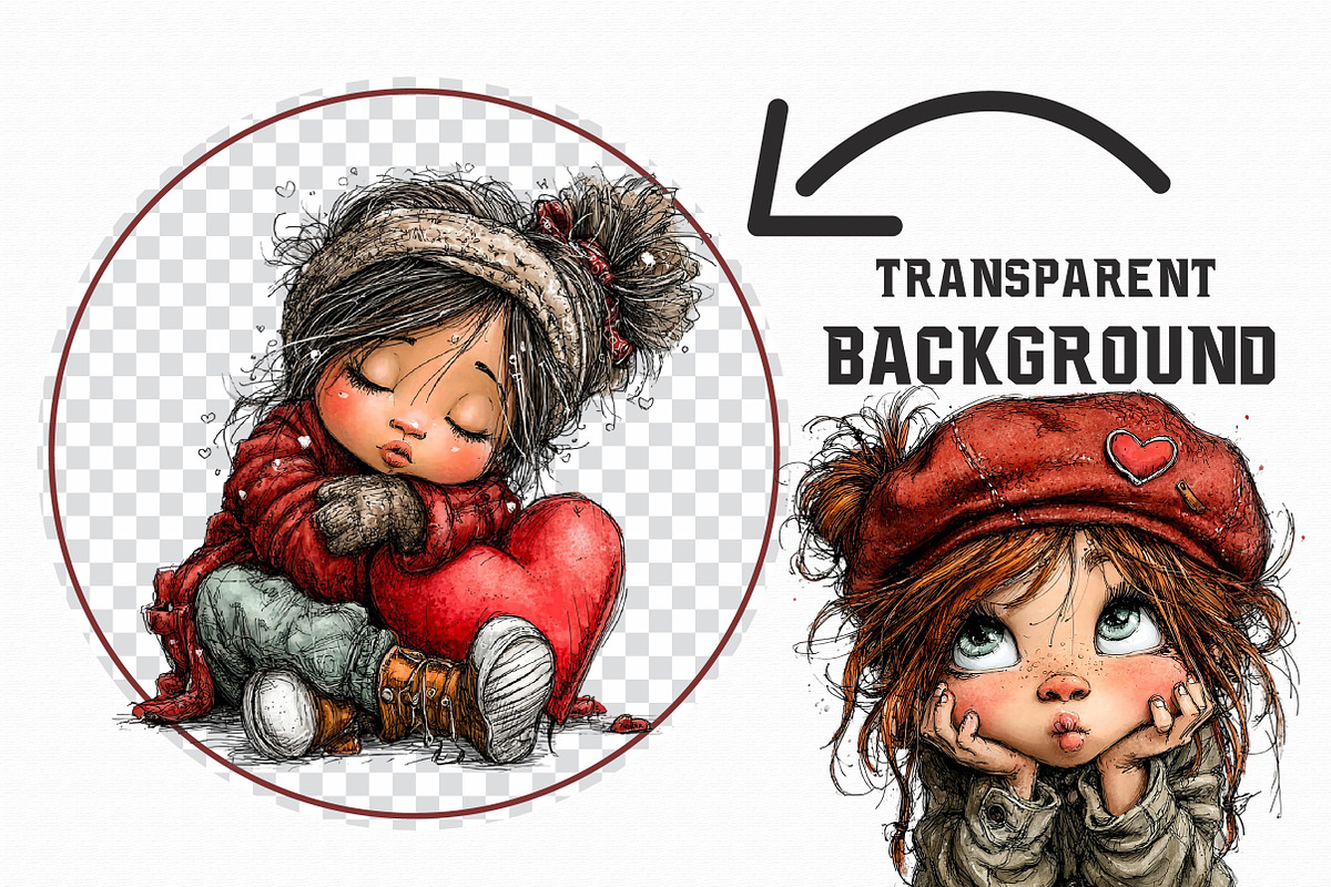 Valentine girl Clipart, an Illustration by Libby Wishes (Photo 5 of 7)
