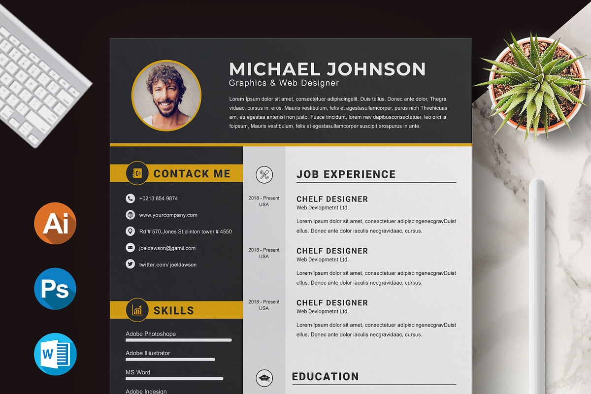 Resume Word, a Resume Template by X-Type (Photo 1 of 6)