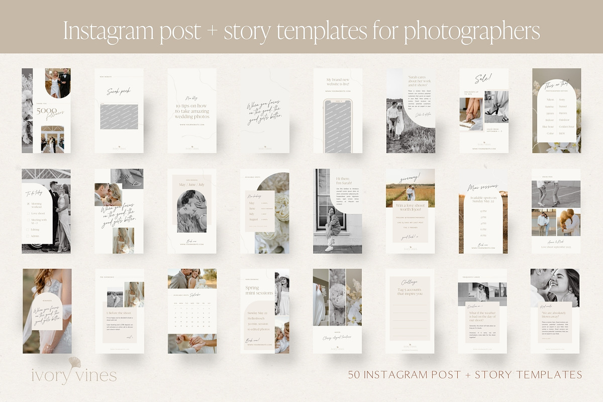 Neutral photography Instagram bundle, a Social Media Template by Wonderlik Webdesign (Photo 8 of 11)
