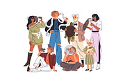 Group of people with cute pets, a Person Illustration by PaperTrident (Thumbnail 3 of 3)