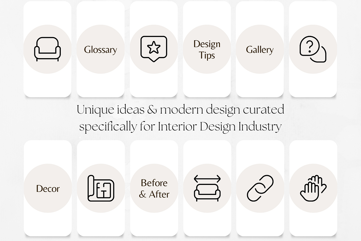 100 Interior Design Story Highlights, a Social Media Template by PatternLab. (Photo 4 of 9)