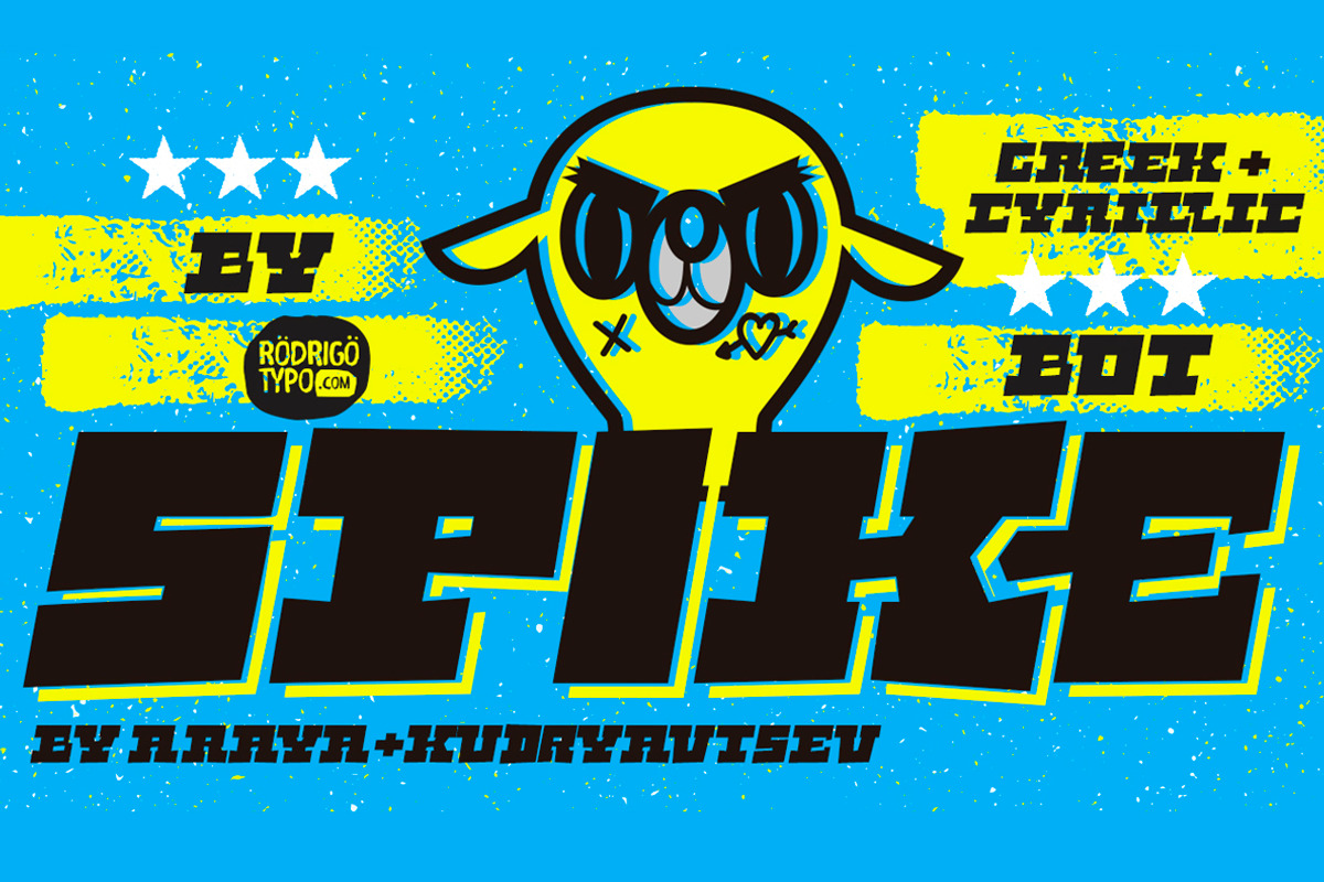 Spike Bot Family / Cyrillic+Greek.