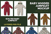Baby Hooded Jumpsuit Mockup, a Hoody Mockup by Nora Gad (Thumbnail 1 of 19)