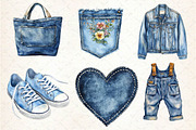 Vintage Denim Sublimation Clipart, an Illustration by Dream Creation (Thumbnail 4 of 6)