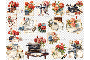 Mail Post Clipart Vintage Roses