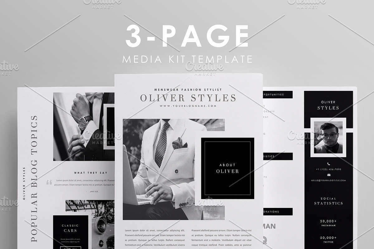 Media/Press Kit | 3 Pages, a Stationery Template by Blogger Kit Co. (Photo 6 of 6)