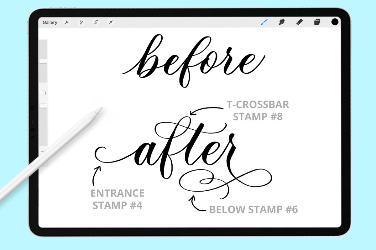FLOURISH STAMPS FOR PROCREATE, a Brush Add-On by Loveleigh Loops (Photo 4 of 16)