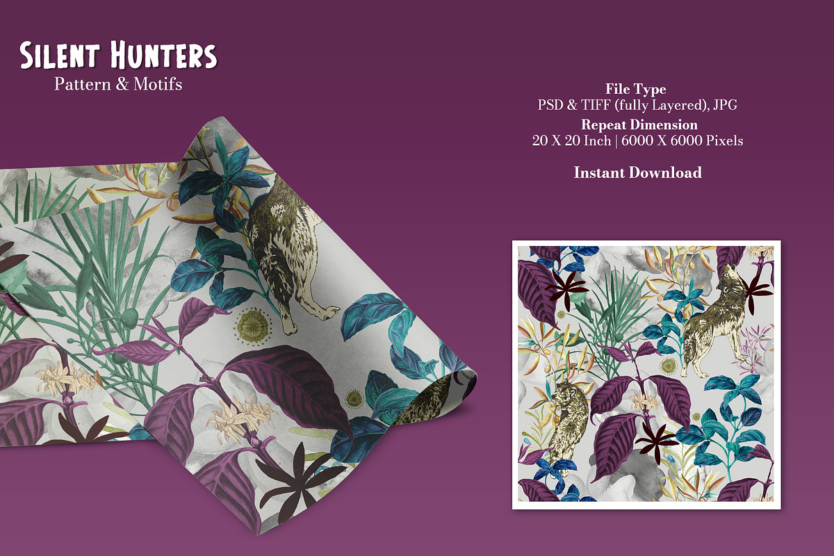 Silent Hunters Pattern & Motifs, a Pattern Graphic by GND ART STUDIO (Photo 4 of 8)