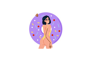 Woman wearing swimsuit holding, a Sport Illustration by pikepicture