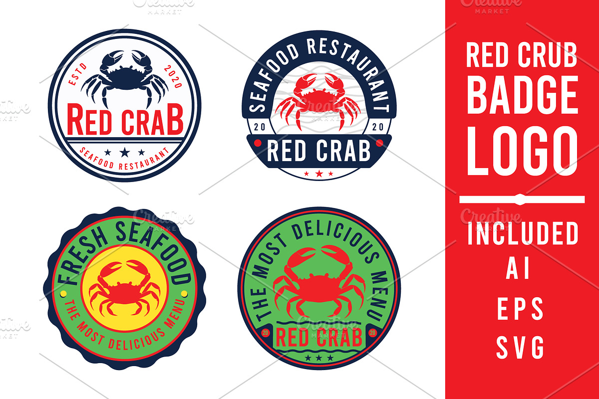 Set of Seafood Badge Logo Design, a Branding & Logo Template by Billah Hub (Photo 1 of 3)