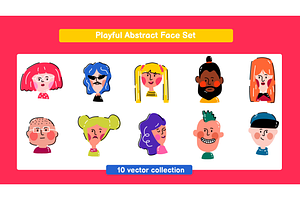 Playful Abstract Face Set