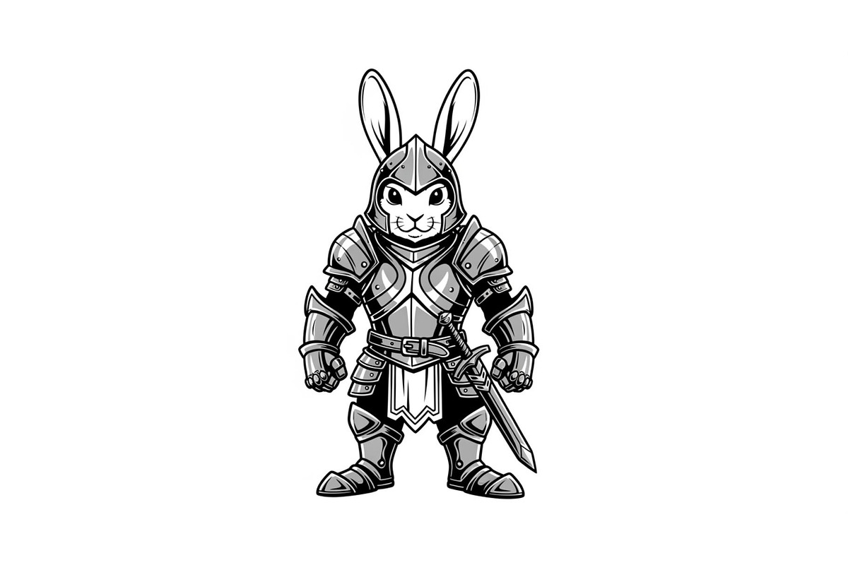 Warrior Bunny Knight Silhouette, an Illustration by jahid234 (Photo 31 of 49)