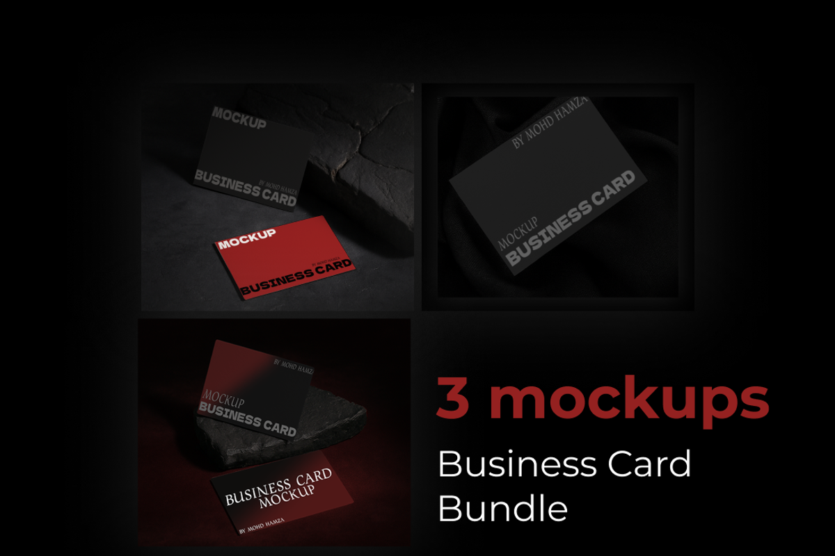 Dark Business Card Mockup Bundle, an Advertising Mockup by MD.HAMZA.DESIGNS (Photo 1 of 7)