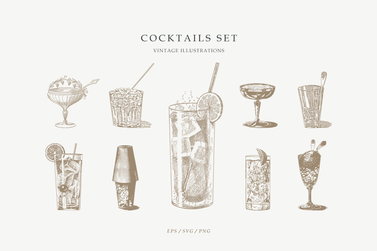 Vintage Cocktails, a Food Illustration by Retro Machine (Photo 5 of 7)