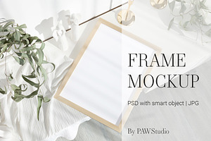 Wooden Photo Frame 3x4 Mockup, a Product Mockup by PawMockups