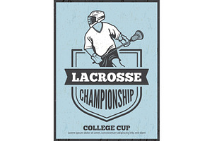 Lacrosse. placard template for, a Sport Illustration by Onyx