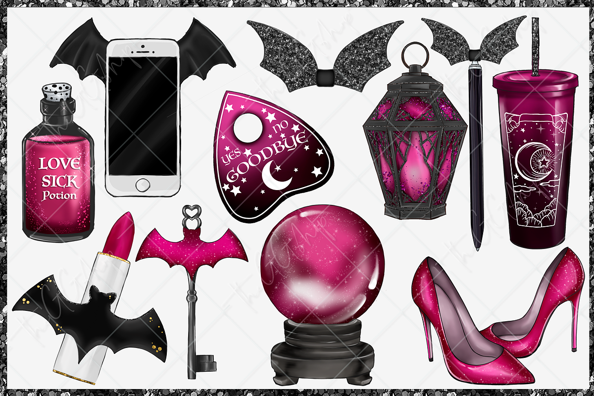 Cute Halloween Clipart set, an Illustration by The GG Shop (Photo 3 of 9)